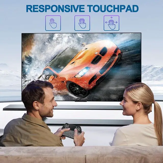 Alt view image 5 of 7 - EASYTONE Backlit Mini Wireless Keyboard Touchpad Mouse Combo with Rechargable Li-ion Battery Multi-Media Keys, Handheld Keyboard for Android TV Box, Smart TV, X-Box, PC, Android Windows Linux MacOS