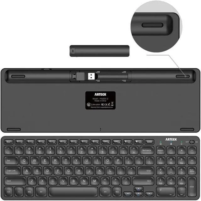 Alt view image 2 of 6 - Arteck 2.4G USB Wireless Keyboard and Mouse Combo Ultra Slim Compact Keyboard Keyboard and Ergonomic Mouse for Computer Desktop PC Laptop and Windows 11/10/8/7 Build in USB-C Rechargeable Battery