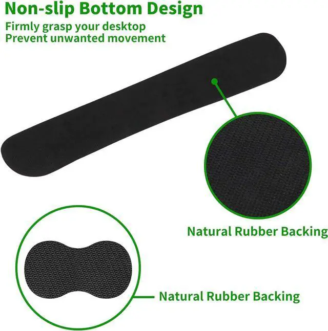 Alt view image 4 of 7 - Ergonomic Keyboard Wrist Rests Gel Memory Foam Mouse Pad with Round Mousepad + Coasters, Wrist Support Set with Non Slip Base for Gaming Office Laptop Easy Typing & Pain Relief, Purple African Girl