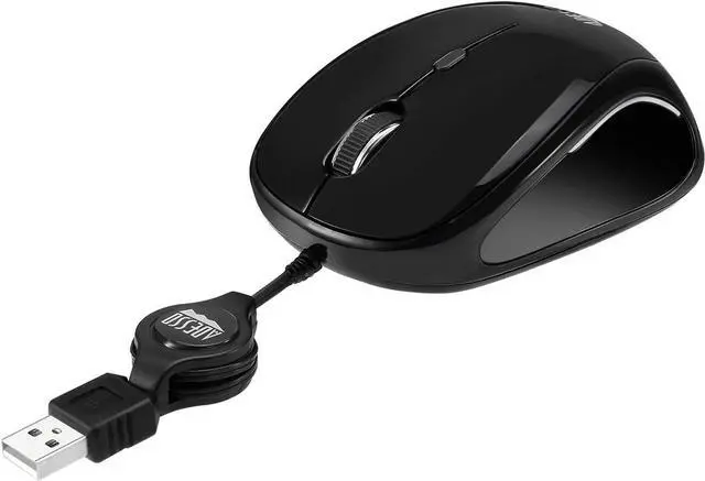 Alt view image 4 of 7 - Adesso Ergonomic iMouse S8 - Retractable Optical USB Mouse (Black)