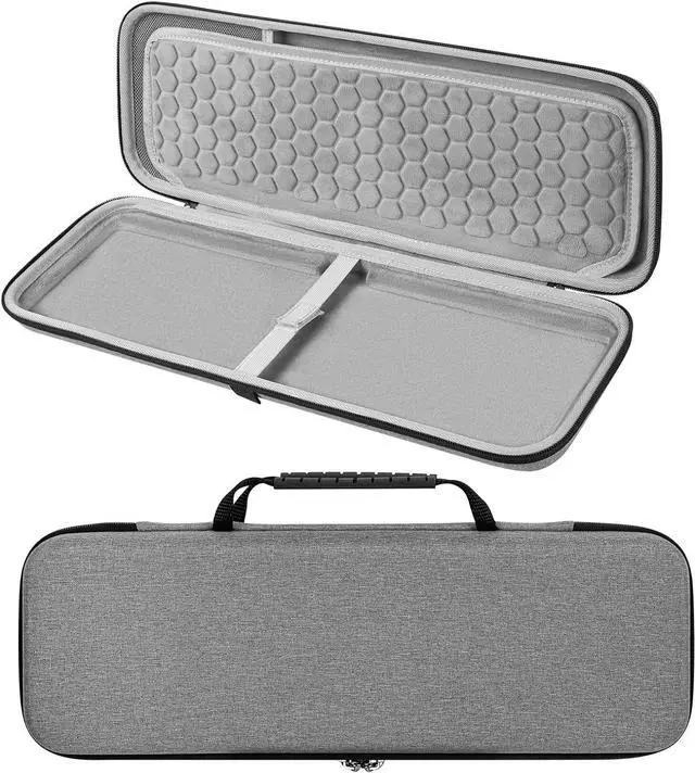 Alt view image 2 of 7 - Geekria Hard Carrying Case Compatible with APPL Magic Keyboard Numeric Keypad + APPL Magic Mouse (Light Grey)