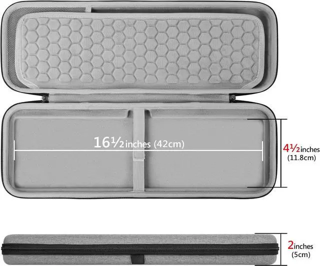 Alt view image 4 of 7 - Geekria Hard Carrying Case Compatible with APPL Magic Keyboard Numeric Keypad + APPL Magic Mouse (Light Grey)