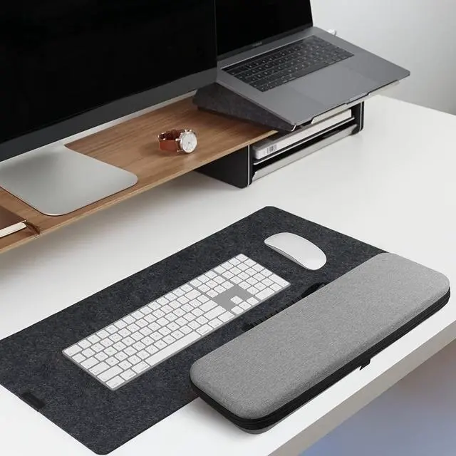 Alt view image 6 of 7 - Geekria Hard Carrying Case Compatible with APPL Magic Keyboard Numeric Keypad + APPL Magic Mouse (Light Grey)