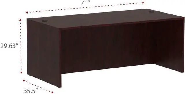 Alt view image 2 of 7 - Alera Valencia Series 72 by 36 by 29-1/2-Inch Desk Shell, Mahogany