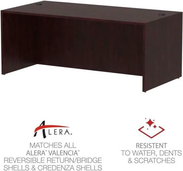 Alt view image 4 of 7 - Alera Valencia Series 72 by 36 by 29-1/2-Inch Desk Shell, Mahogany