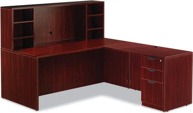 Alt view image 5 of 7 - Alera Valencia Series 72 by 36 by 29-1/2-Inch Desk Shell, Mahogany