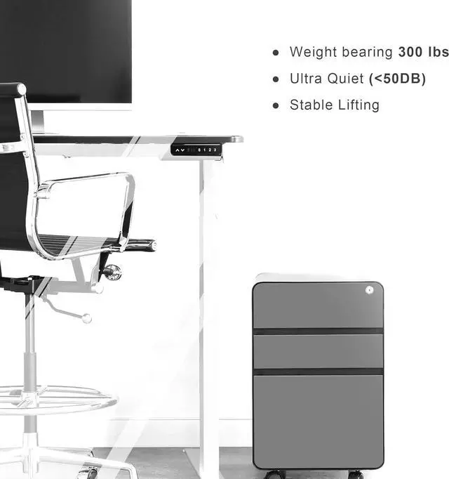 Alt view image 4 of 7 - Fromann 3 Tier Legs Dual Motor Electric Standing Desk Frame Height Adjustable Handset with USB A+ C Ports Heavy Duty 300lb Sit Stand up Desk Base for Home and Office (Black)