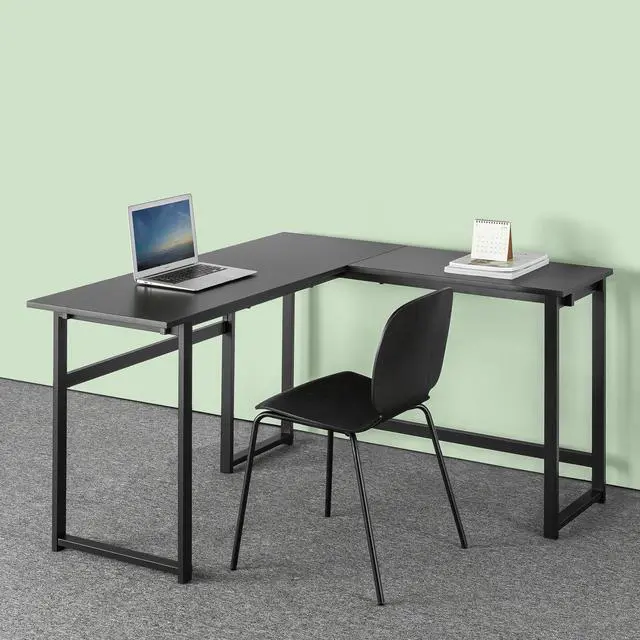 Alt view image 3 of 7 - ZINUS Luke 53 Inch Black Metal Corner Desk / L-Shaped Computer Desk / Office Desk / Easy, Bolt Free Assembly