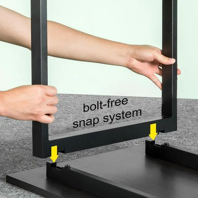 Alt view image 5 of 7 - ZINUS Luke 53 Inch Black Metal Corner Desk / L-Shaped Computer Desk / Office Desk / Easy, Bolt Free Assembly