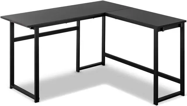 Alt view image 7 of 7 - ZINUS Luke 53 Inch Black Metal Corner Desk / L-Shaped Computer Desk / Office Desk / Easy, Bolt Free Assembly