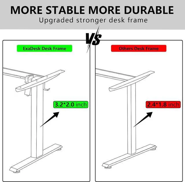 Alt view image 4 of 7 - 55 * 30 Inches Electric Standing Widened Desk Adjustable Height with 4 Drawers, Double Storage Shelves Stand Up Desk, Home Office Workstation Sit Stand up Desk (Rustic Brown)