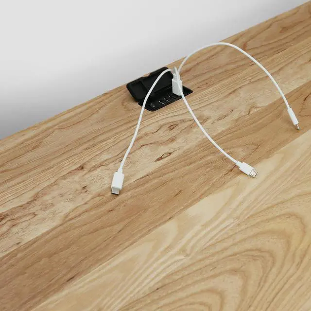 Alt view image 6 of 7 - American Trails Freedom Made of Solid American Desk with USB Ports, Natural Oak (New) (A605-526)