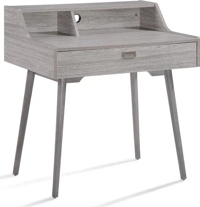 Main image of Christopher Knight Home Ellison Mid-Century Modern Fiberboard Home Office Desk, Grey Oak Finish