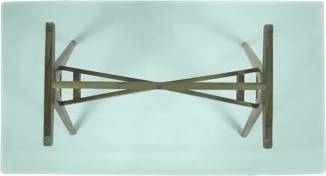 Alt view image 7 of 7 - Christopher Knight Home Camila Mid-Century Tempered Glass Desk with Acacia Wood Frame, Dusk Grey / Natural Stained