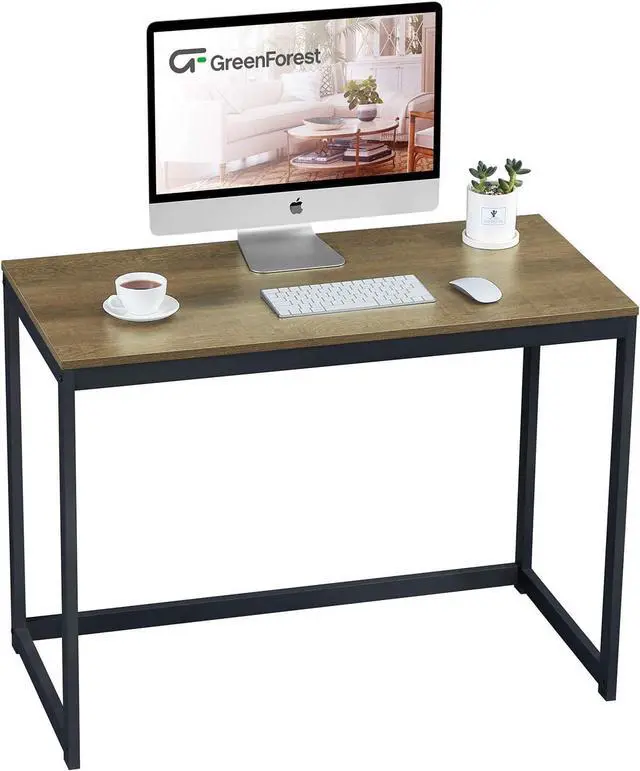 Main image of GreenForest Computer Desk for Small Space Modern Home Office Computer Desk 40 Inch Simple PC Laptop Study Table Workstation, Brown