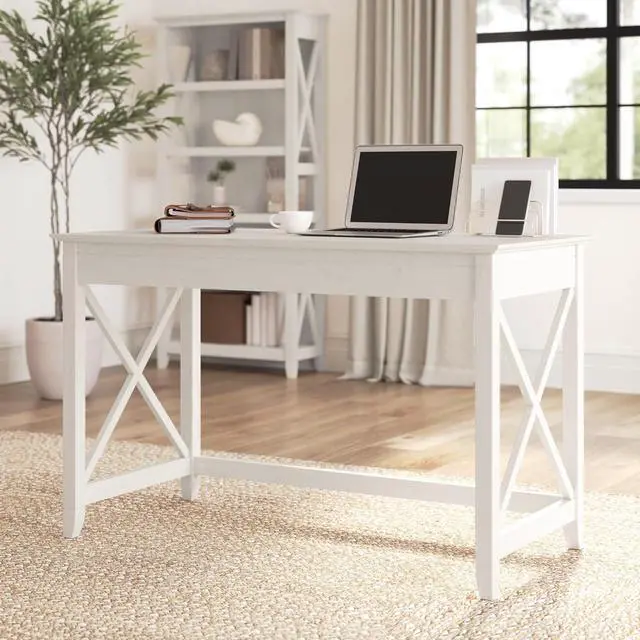 Alt view image 2 of 7 - Bush Furniture Key West 48W Writing Desk in Linen White Oak