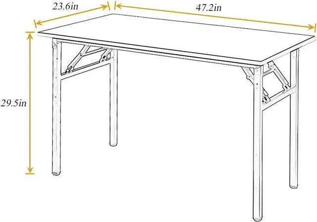 Alt view image 2 of 7 - Computer Desk,47" Modern Simple Style Folding Tables,Home Office Writing Desk, Space Saving Foldable Table, No Install Needed