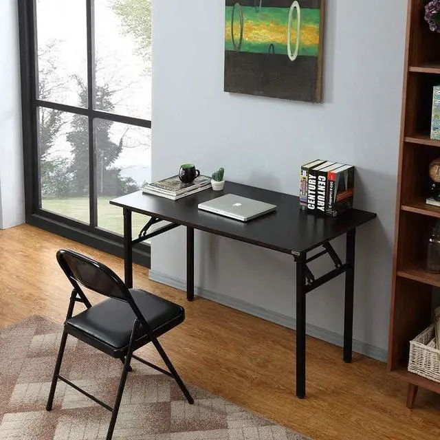 Alt view image 3 of 7 - Computer Desk,47" Modern Simple Style Folding Tables,Home Office Writing Desk, Space Saving Foldable Table, No Install Needed