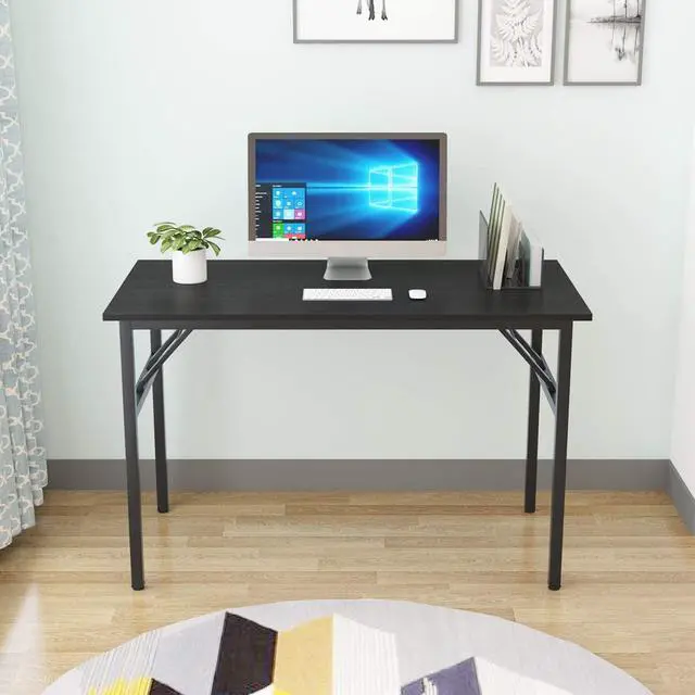 Alt view image 6 of 7 - Computer Desk,47" Modern Simple Style Folding Tables,Home Office Writing Desk, Space Saving Foldable Table, No Install Needed