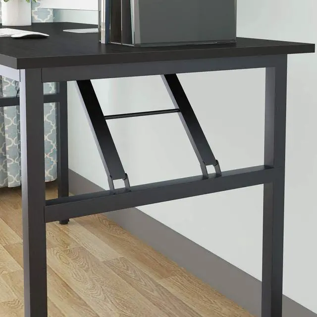 Alt view image 5 of 7 - Computer Desk,47" Modern Simple Style Folding Tables,Home Office Writing Desk, Space Saving Foldable Table, No Install Needed