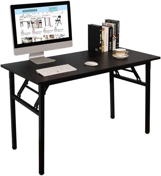 Alt view image 7 of 7 - Computer Desk,47" Modern Simple Style Folding Tables,Home Office Writing Desk, Space Saving Foldable Table, No Install Needed