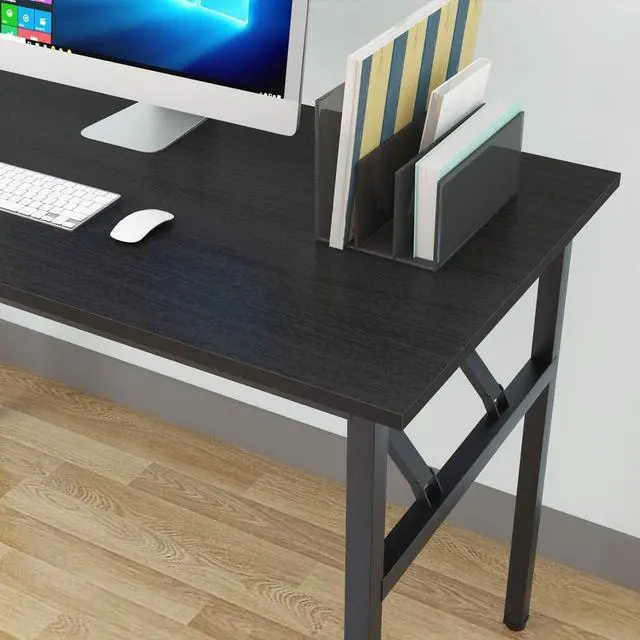 Alt view image 4 of 7 - Computer Desk,47" Modern Simple Style Folding Tables,Home Office Writing Desk, Space Saving Foldable Table, No Install Needed