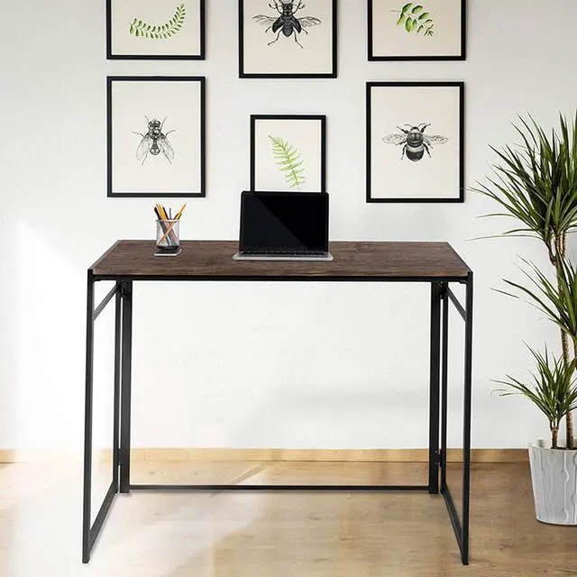 Alt view image 4 of 7 - Flash Furniture Walker Rustic Home Office Folding Computer Desk - 40"