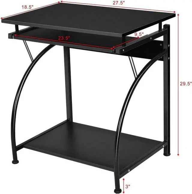Alt view image 3 of 7 - Tangkula computer desk, check the box to confirm match more than one existing, select the correct product. Some, 29" H Without Wheel, Black