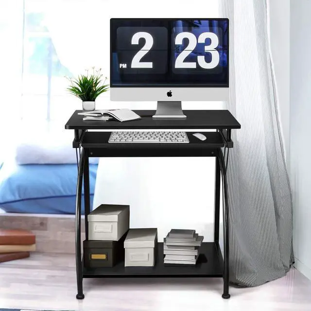 Alt view image 5 of 7 - Tangkula computer desk, check the box to confirm match more than one existing, select the correct product. Some, 29" H Without Wheel, Black