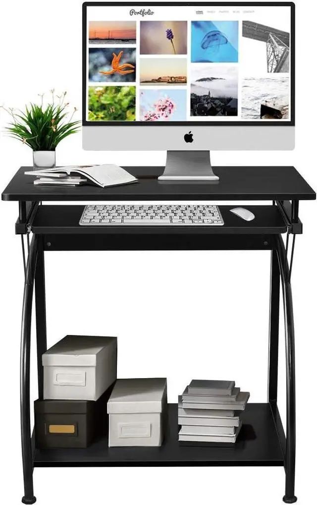 Alt view image 7 of 7 - Tangkula computer desk, check the box to confirm match more than one existing, select the correct product. Some, 29" H Without Wheel, Black