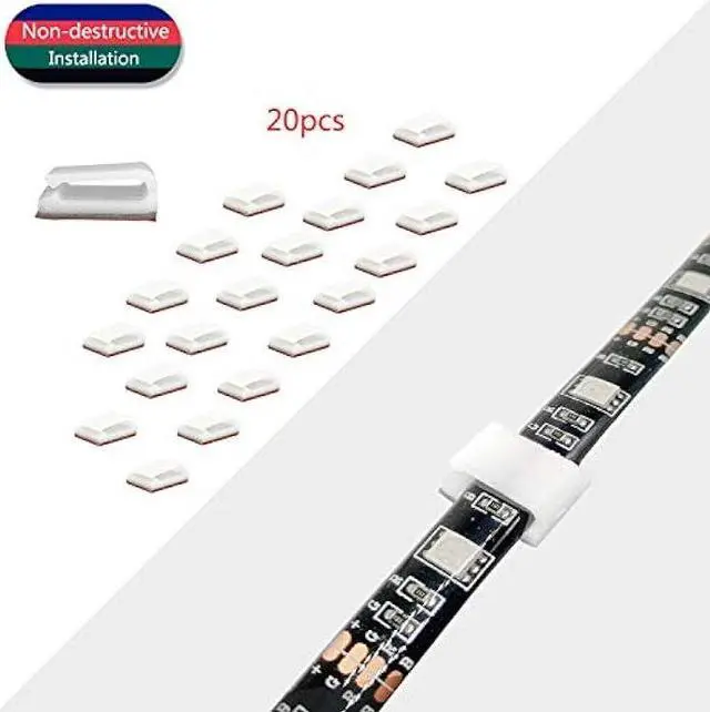Alt view image 7 of 7 - AWSOM 4 Pin RGB LED Strip Connectors 10mm Set, RGB LED Strip Extension Cable Wire, Solderless LED Connectors 10mm for 5050 3528 RGB LED Strip Lights
