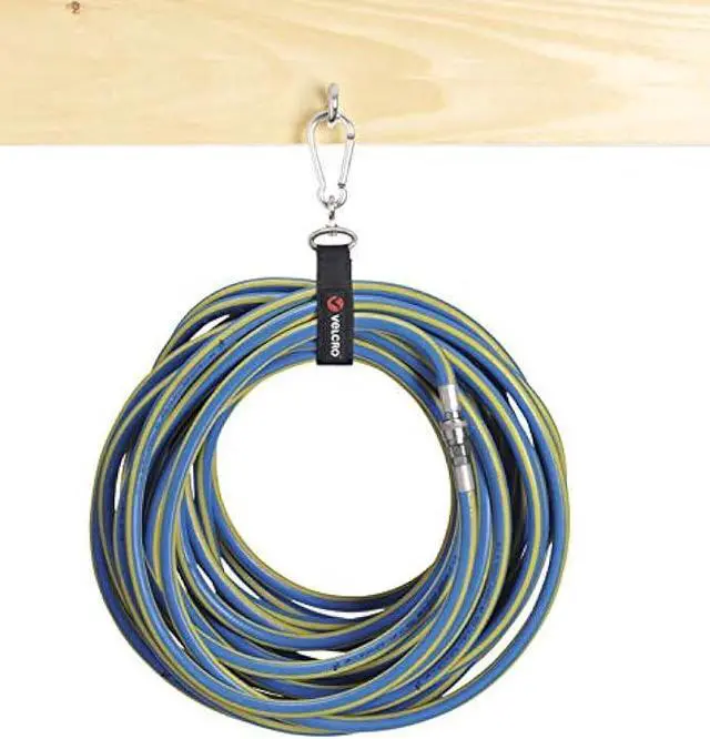 Alt view image 3 of 6 - VELCRO Brand Easy Hang Strap | Heavy Duty Outdoor Storage Extension Cords, Cables, Tools, Bikes | Organization for Garden, Shed, RV |, Medium - up to 200 lbs, Black, 1 Count (Pack of 1)