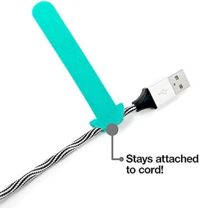 Alt view image 5 of 6 - Self-Gripping Cable Ties by Wrap-It Storage, White, 40 Pack (5 Inch and 8 Inch Straps)  Reusable Hook and Loop Cord Organizer Cable Ties for Cord Management and Desk or Office Organization