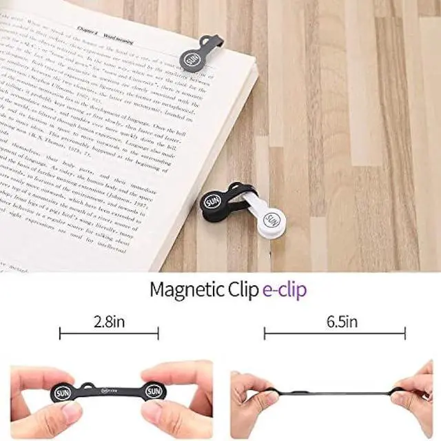Alt view image 5 of 7 - SUNFICON 10 Pack Magnetic Cable Clips Cable Organizers Earbuds Cords Clips Bookmark Whiteboard Noticeboard Fridge Magnets USB Cable Managers Keepers Ties Straps for Home Kitchen,Office,School, Black