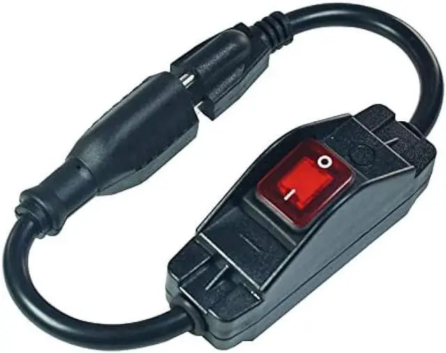 Alt view image 2 of 6 - Black 3 Prong Extension Cord with Waterproof Switch14AWG Heavy Duty Short Extension Cord with RED LED On Off Switch
