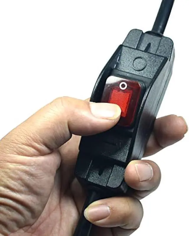 Alt view image 5 of 6 - Black 3 Prong Extension Cord with Waterproof Switch14AWG Heavy Duty Short Extension Cord with RED LED On Off Switch