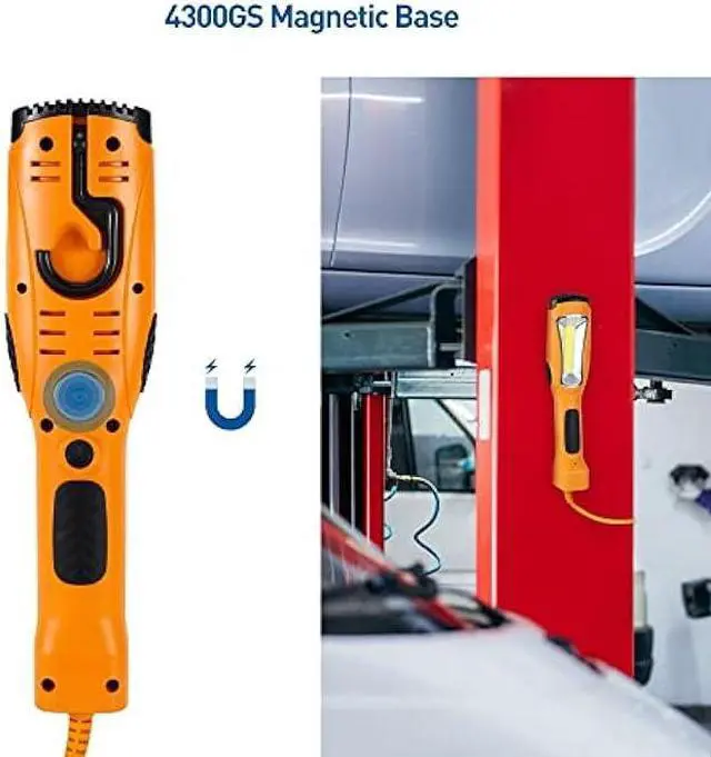 Alt view image 4 of 7 - [ETL Listed] Cable Matters 15ft LED Drop Light with Extension Cord, Outlet, Magnetic Base and Built-in Handle in Orange - 1200 Lumen Work Light/Trouble Light for Garage, 16 AWG Extension Cord