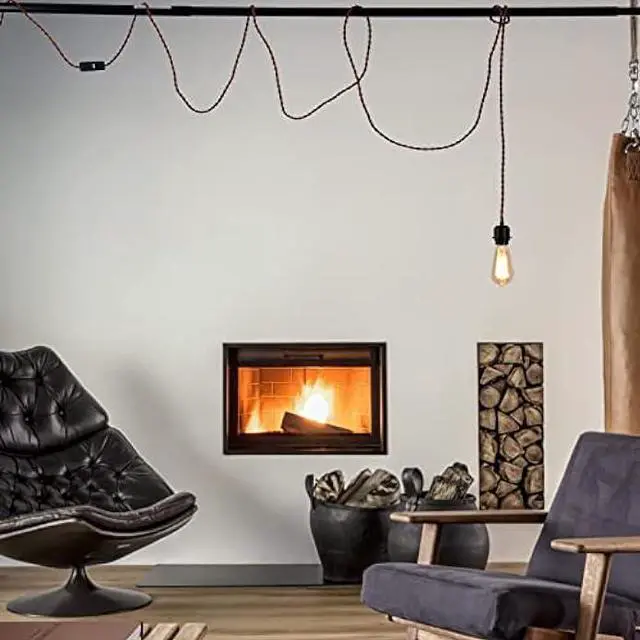 Alt view image 4 of 6 - Yzyaxsaa 15Ft Pendant Light Cord, Hanging Light Kit with Switch Plug,Vintage Brown Twisted Hemp Rope Pendant Lights Socket Set E26 for Extension Hanging Pendant Lamp Farmhouse Lamp Cable (Brown)