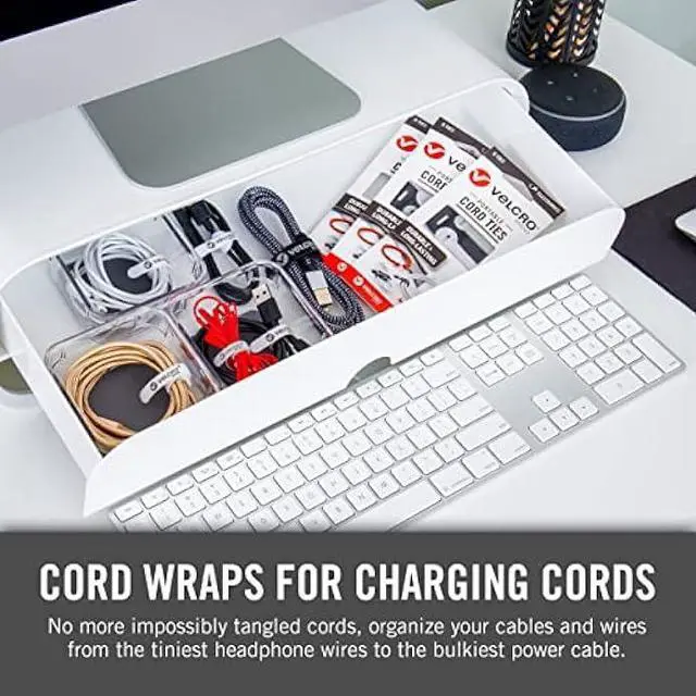 Alt view image 4 of 5 - VELCRO Brand Portable Cord Organizer Ties | Organize Headphone Wires, Charging Cables, Power Cords in Backpacks Briefcases and Travel Bags | 3 Sizes and Colors, 36 pc Bulk Pack, 36pk Cord Ties