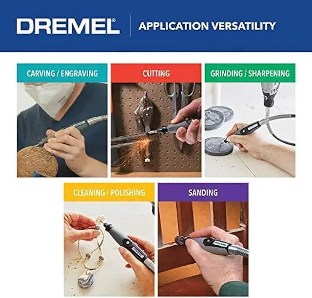 Alt view image 4 of 6 - Dremel Flex Shaft Rotary Tool Attachment with Comfort Grip and 36 Long Cable - Engraver, Polisher, and Mini Sander- Ideal for Detail Metal Engraving, Wood Carving, and Jewelry Polishing ,225-02, Grey