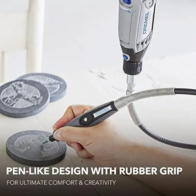 Alt view image 6 of 6 - Dremel Flex Shaft Rotary Tool Attachment with Comfort Grip and 36 Long Cable - Engraver, Polisher, and Mini Sander- Ideal for Detail Metal Engraving, Wood Carving, and Jewelry Polishing ,225-02, Grey
