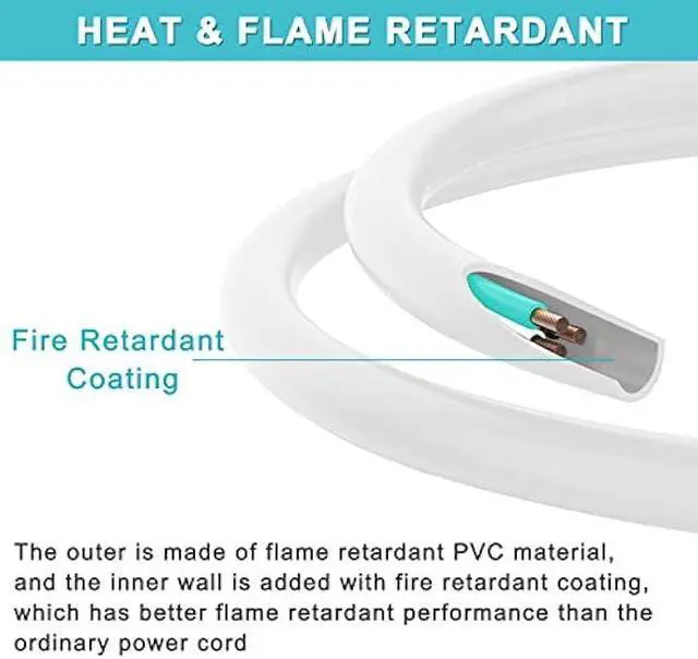 Alt view image 6 of 7 - Short Power Extension Cord 1FT - Right Angle Flat Head Extension Cord with 3 Prong White Low Profile Flat Plug 3 Prong Power Cable Single Grounded SJT 16AWG Flexible Power Cord for Indoor Use (5 PACK)