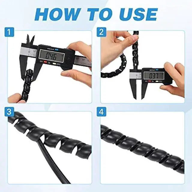 Alt view image 3 of 7 - Flutesan 10 mm Dog and Cat Cord Protector Spiral Cable Wire Protector Sleeve Covers 5 Pcs/ Pack for Cord to Protect Your Pets from Chewing Through Insulated Cables (24.6 Ft, Black)