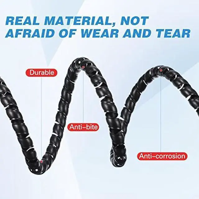 Alt view image 4 of 7 - Flutesan 10 mm Dog and Cat Cord Protector Spiral Cable Wire Protector Sleeve Covers 5 Pcs/ Pack for Cord to Protect Your Pets from Chewing Through Insulated Cables (24.6 Ft, Black)