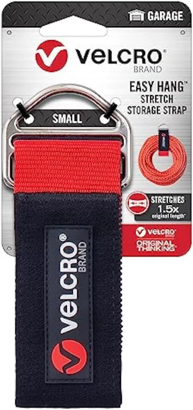 Main image of VELCRO Brand Easy Hang Stretch Storage Strap | Heavy Duty Holds 20lbs | Elastic Stretches 1.5X Length | Wrap Extension Cords, Bundle Poles and Tool Handles | Small, 16 Inch