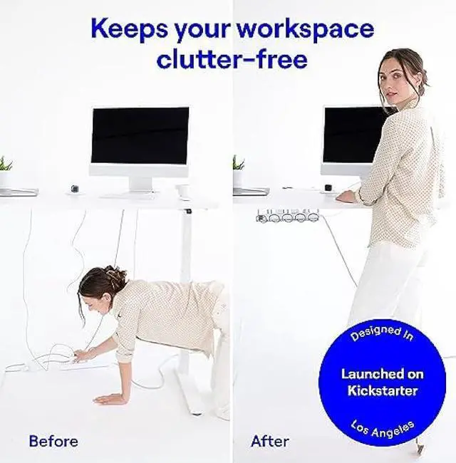 Alt view image 2 of 6 - CarryUp Under Desk Cable Tray, No Drill Wire Management Clamp, Computer Cord Organizer for Under Desk, Rack Cable Hider & Holder, Cord Keepers for Home Office Organization, Grey, Powder Coated Metal