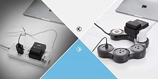 Alt view image 4 of 6 - Flexible Surge Protector Power Strip with 2 USB Ports and 4 Outlets for Home, Office and Travel (9Ft Long Cord, White)