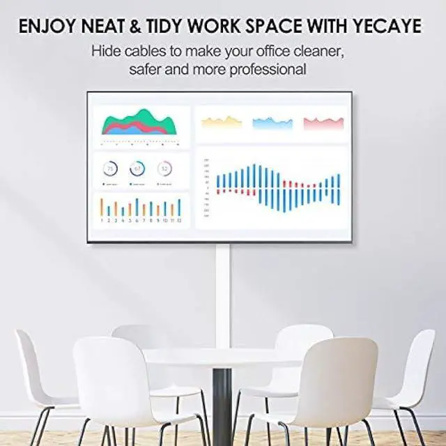 Alt view image 4 of 6 - Yecaye 125 Large Cable Concealer - Paintable Cord Cover Wall Cable Management System - PVC Wire Hide - Cable Raceway Kit for Wall Mount TV Office Home, 8X L15.7 W1.18 H0.67, CMC03-Large, White