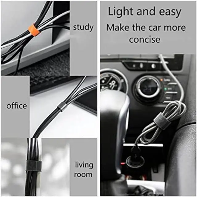 Alt view image 5 of 7 - 164ft x 1/2inch Hook Loop Cable Ties - BSELEYY Fastening Reusable Straps Double-Sided Self Gripping Fastener Cable Management Tape for Home,Office, Wire Bundling (82ft x 2 Rolls)