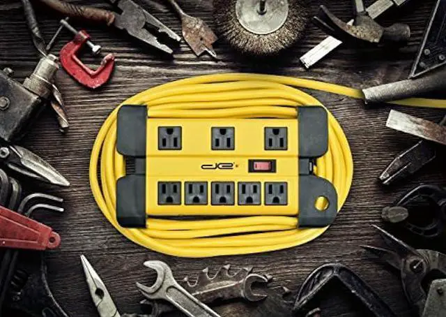 Alt view image 4 of 7 - Digital Energy 15 Foot Long Surge Protector 8-Outlet Heavy Duty Metal Mountable 1050 Joules Protection Extension Cord Power Strip with Cord Management, 15 Foot Long Extension Cord, UL Listed